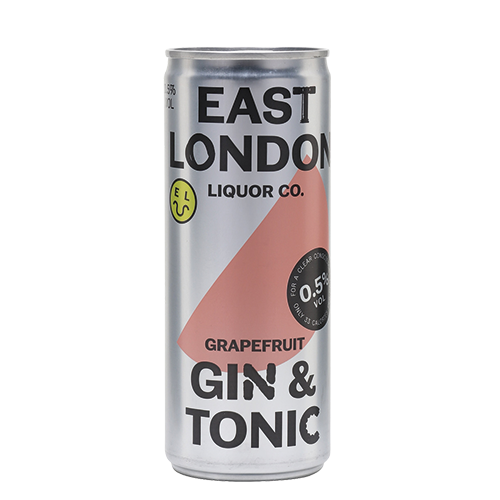 East London Grapefruit Gin & Tonic, 0.5% ABV